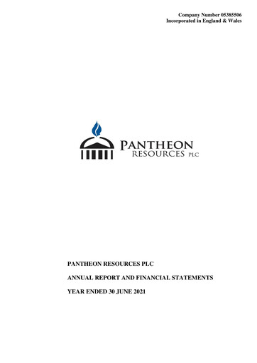 Thumbnail Pantheon Resources Annual Report 2021