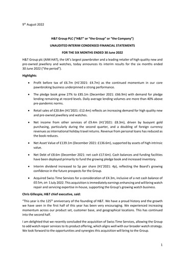 Thumbnail H&T Group plc Half-year Report 2022-h1