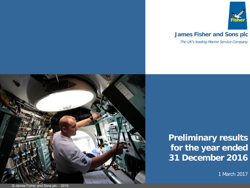 Thumbnail James Fisher and Sons Financial Report 2016