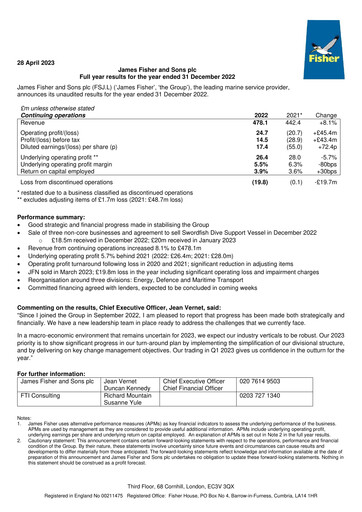 Thumbnail James Fisher and Sons Financial Report 2022