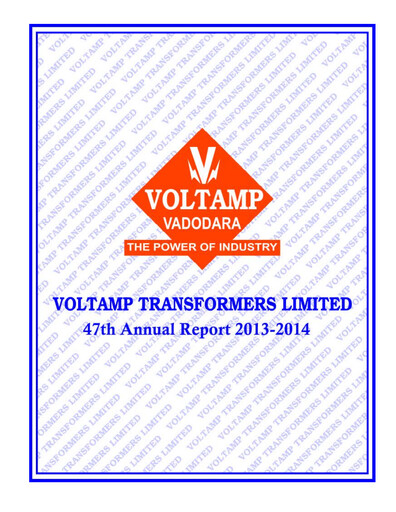 Thumbnail Voltamp Transformers
 Annual Report 2013-2014