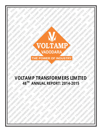 Thumbnail Voltamp Transformers
 Annual Report 2014-2015