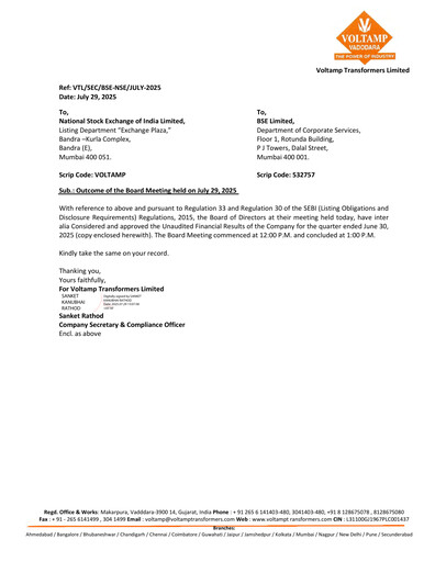 Thumbnail Voltamp Transformers
 Quarterly Report 2025-q2