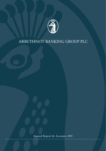Vorschaubild Arbuthnot Banking Group Jahresbericht 2015