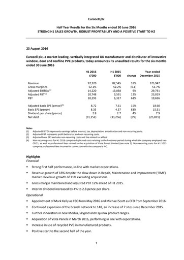 Thumbnail Eurocell Half-year Report 2016-h1