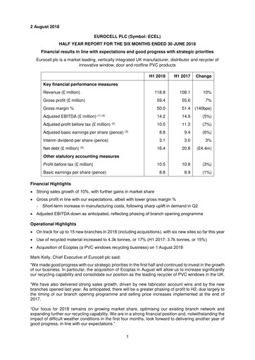 Thumbnail Eurocell Half-year Report 2018-h1