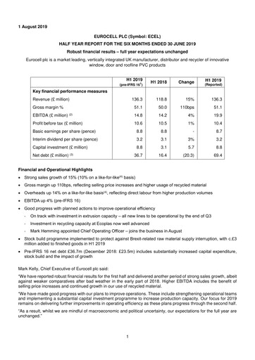 Thumbnail Eurocell Half-year Report 2019-h1