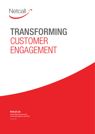 Thumbnail Netcall Annual Report fy2016