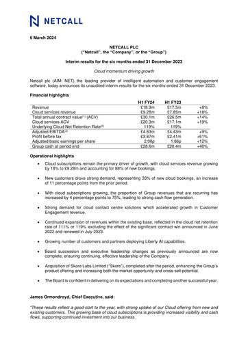Thumbnail Netcall Half-year Report fy2024