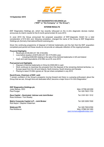 Thumbnail EKF Diagnostics Half-year Report 2010-h1