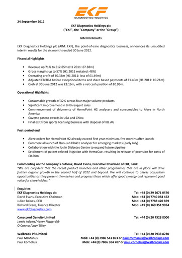 Thumbnail EKF Diagnostics Half-year Report 2012-h1