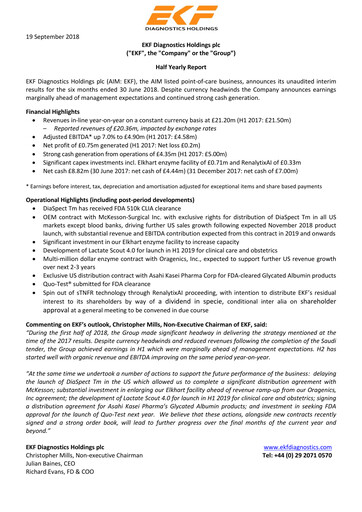 Thumbnail EKF Diagnostics Half-year Report 2018-h1