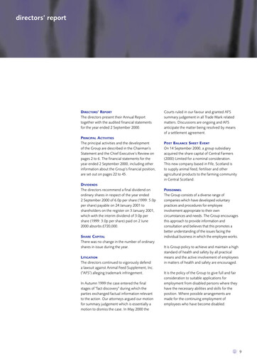 Thumbnail Carr's Group Annual Report 2000