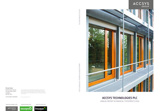 Thumbnail Accsys Technologies Annual Report 2016