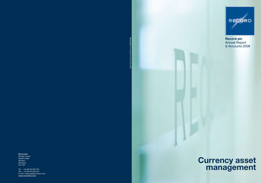 Thumbnail Record Financial Group Annual Report 2008