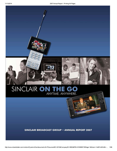 Thumbnail Sinclair, Inc. Annual Report 2007