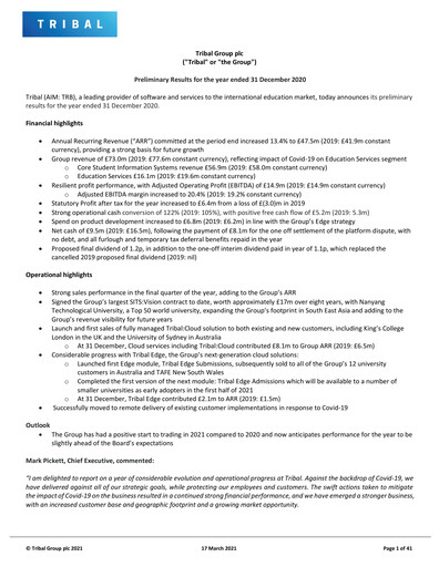 Thumbnail Tribal Group Financial Report 2020