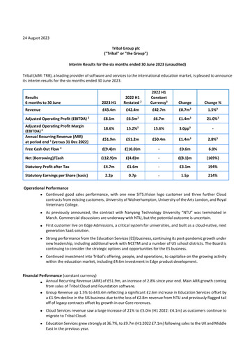 Thumbnail Tribal Group Half-year Report 2023-h1