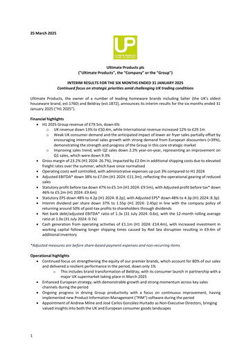 Vorschaubild Ultimate Products Halbjahresbericht 2025-h1