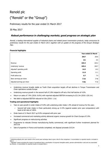Thumbnail Renold Financial Report 2017