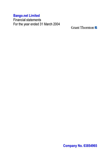 Miniature Bango Bilan financier 2004