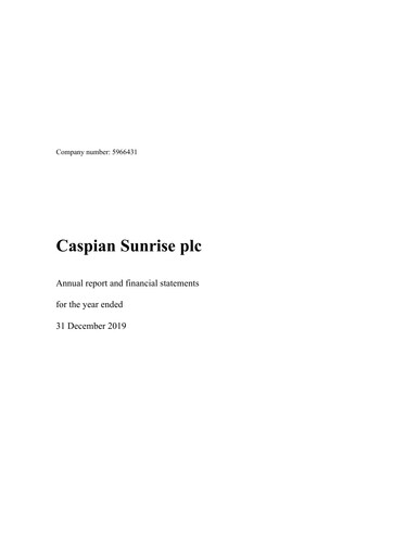Thumbnail Caspian Sunrise Annual Report 2019