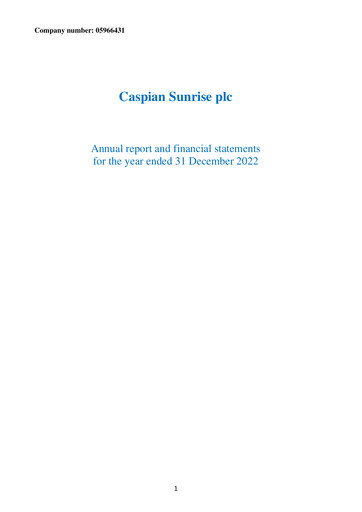 Thumbnail Caspian Sunrise Annual Report 2022