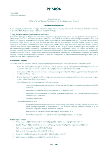 Thumbnail Pharos Energy Financial Report 2020