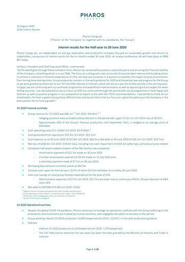 Thumbnail Pharos Energy Half-year Report 2020-h1