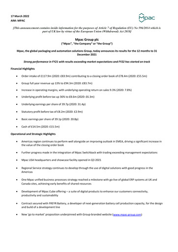 Thumbnail Mpac Group Financial Report 2021