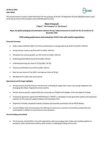 Thumbnail Mpac Group Financial Report 2022