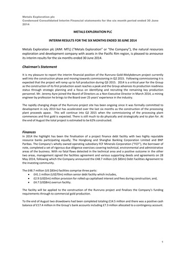 Thumbnail Metals Exploration Half-year Report 2014-h1