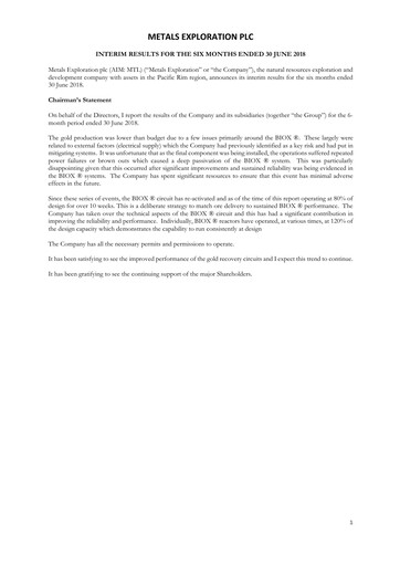 Thumbnail Metals Exploration Half-year Report 2018-h1