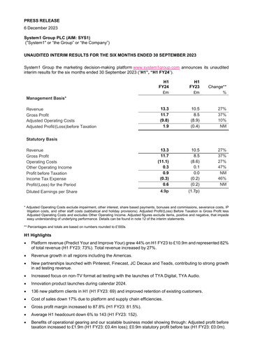 Thumbnail System1 Group Half-year Report fy2024-h1
