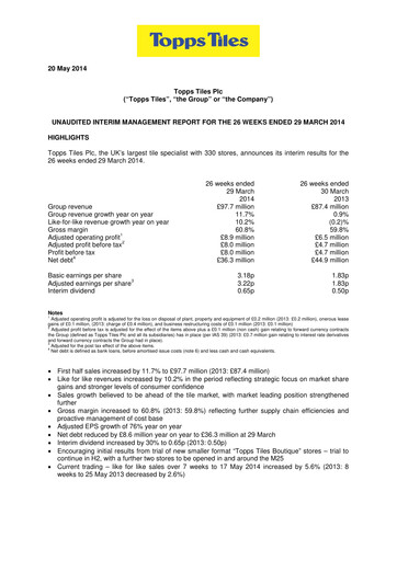 Thumbnail Topps Tiles Half-year Report 2014-h1