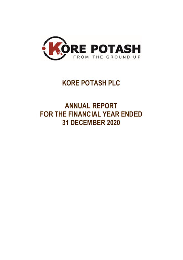 Thumbnail Kore Potash plc Annual Report 2020