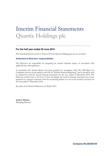 Thumbnail Quartix Technologies Half-year Report 2015-h1