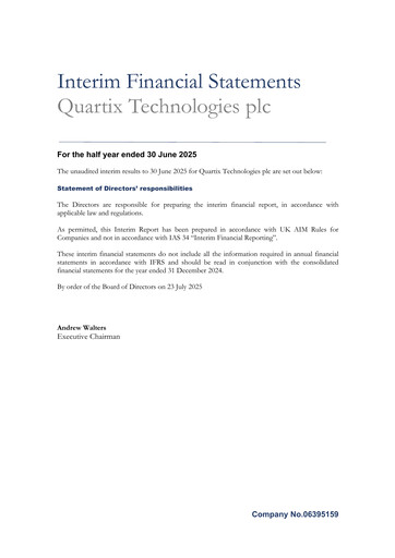 Thumbnail Quartix Technologies Half-year Report 2025-h1