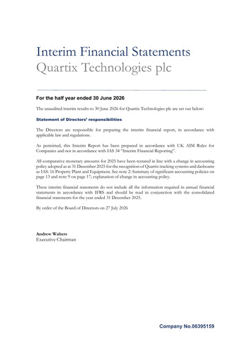 Thumbnail Quartix Technologies Half-year Report 2026-h1