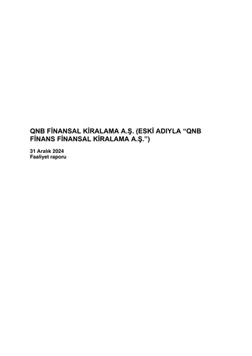 Thumbnail QNB Finans Finansal Kiralama (QNB Finansleasing) Annual Report 2024