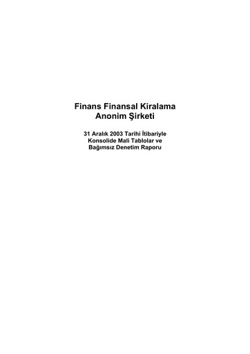 Thumbnail QNB Finans Finansal Kiralama (QNB Finansleasing) Financial Statement 2003