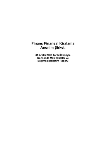 Thumbnail QNB Finans Finansal Kiralama (QNB Finansleasing) Financial Statement 2005