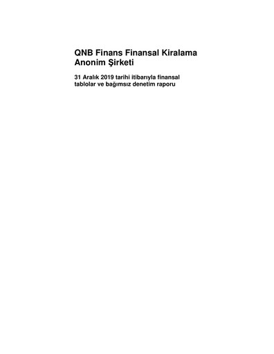 Thumbnail QNB Finans Finansal Kiralama (QNB Finansleasing) Financial Statement 2019