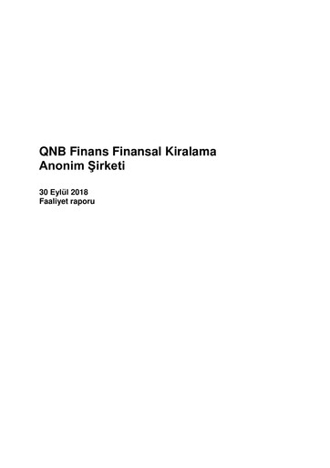 Thumbnail QNB Finans Finansal Kiralama (QNB Finansleasing) Quarterly Report 2018-q3