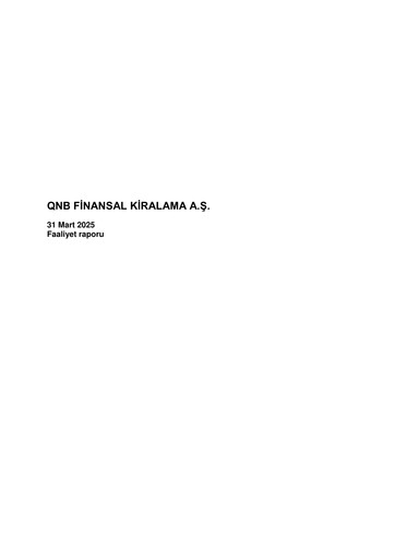 Thumbnail QNB Finans Finansal Kiralama (QNB Finansleasing) Quarterly Report 2025-q1