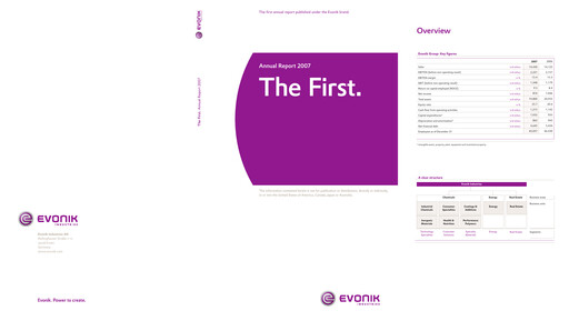 Thumbnail Evonik Industries Annual Report 2007