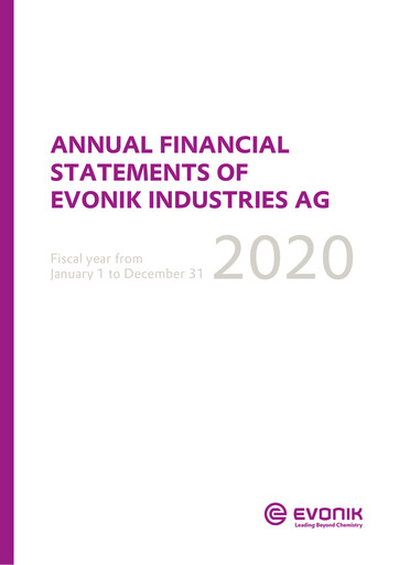 Thumbnail Evonik Industries Financial Statement 2020