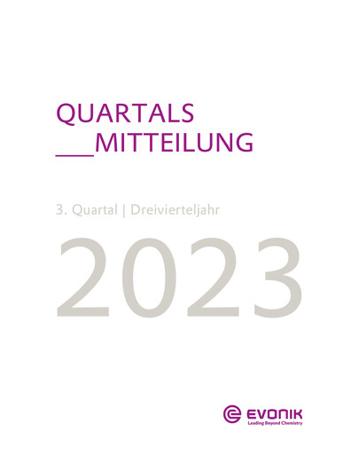 Thumbnail Evonik Industries Quarterly Report 2023-q3