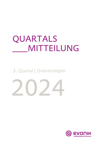 Thumbnail Evonik Industries Quarterly Report 2024-q3