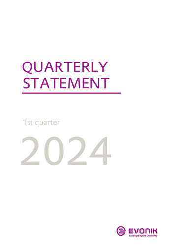 Miniature Evonik Industries Rapport trimestriel 2024-q1